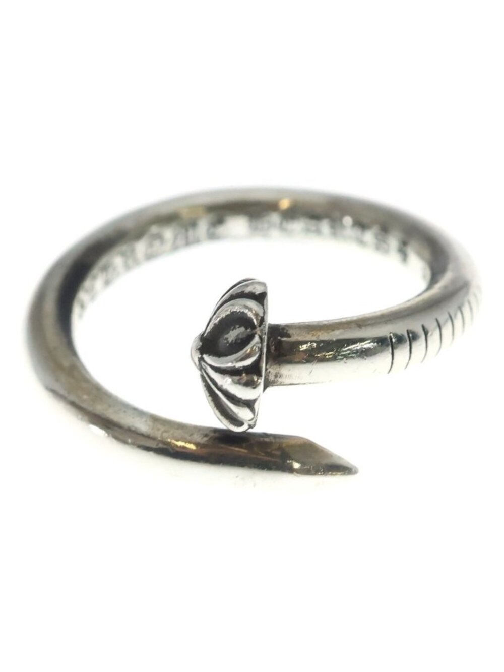 Chrome Hearts Nail Crsball Cross Ball Ring Silver